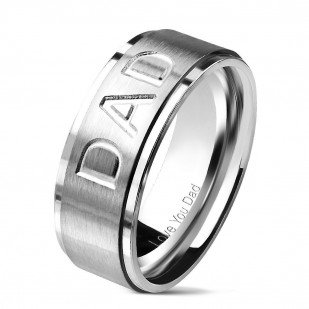 Matný ocelový prsten ”DAD”