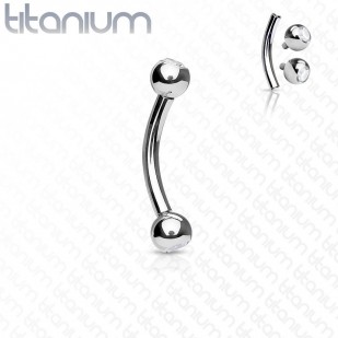 Piercing banánek vnitřní závit, zirkon - TITAN