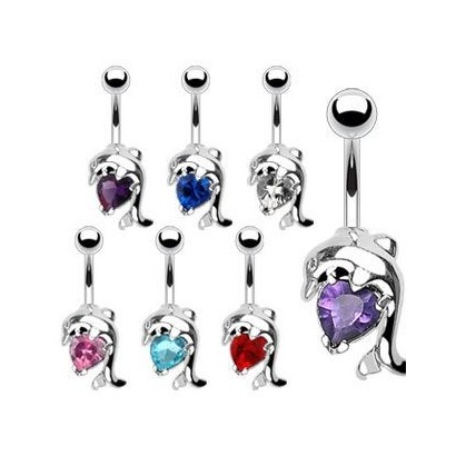 Piercing do pupíku - delfínek