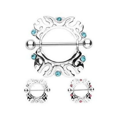 Piercing do bradavky se štítem