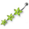 Stříbrný piercing do pupíku - kytičky