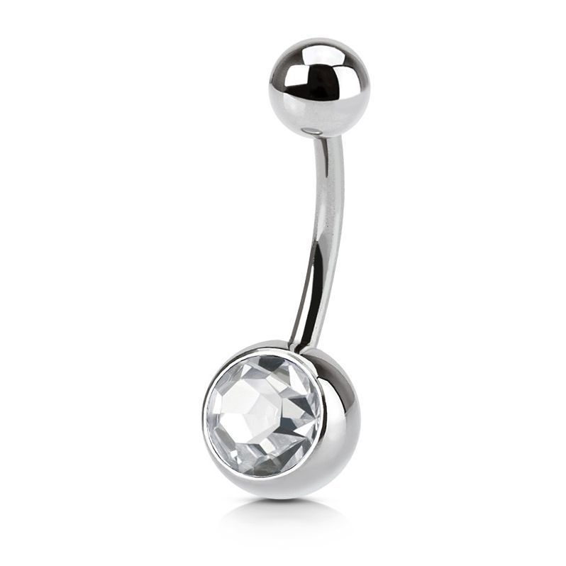 Levně Piercing do pupíku - banánek (čirá) - BS01001-C