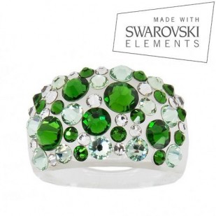 Prsten s krystaly Crystals from Swarovski®, Green