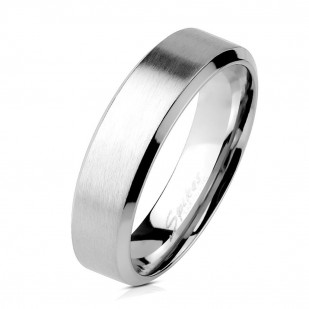Ocelový prsten matný, šíře 6 mm