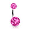 Piercing do pupíku zdobený krystaly Swarovski® (červená, 1,6 x 10 mm)