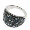 Ocelový prsten s krystaly Crystals from Swarovski®, BERMUDA BLUE (56)