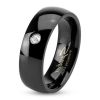 Černý ocelový prsten šíře 6 mm (60)