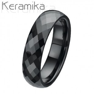 Keramický prsten černý, šíře 6 mm