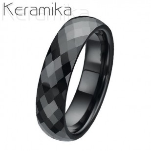 Keramický prsten černý, šíře 6 mm