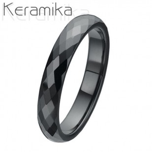 Keramický prsten černý, šíře 4 mm