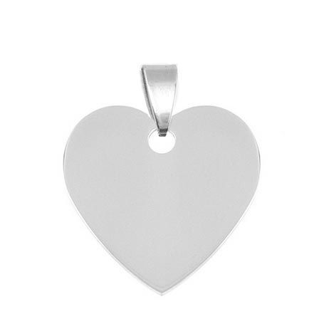 Levně S4U Ocelový přívěsek srdíčko velké 30 x 30 mm - DR1232-L