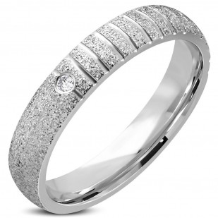Pískovaný ocelový prsten, šíře 4 mm