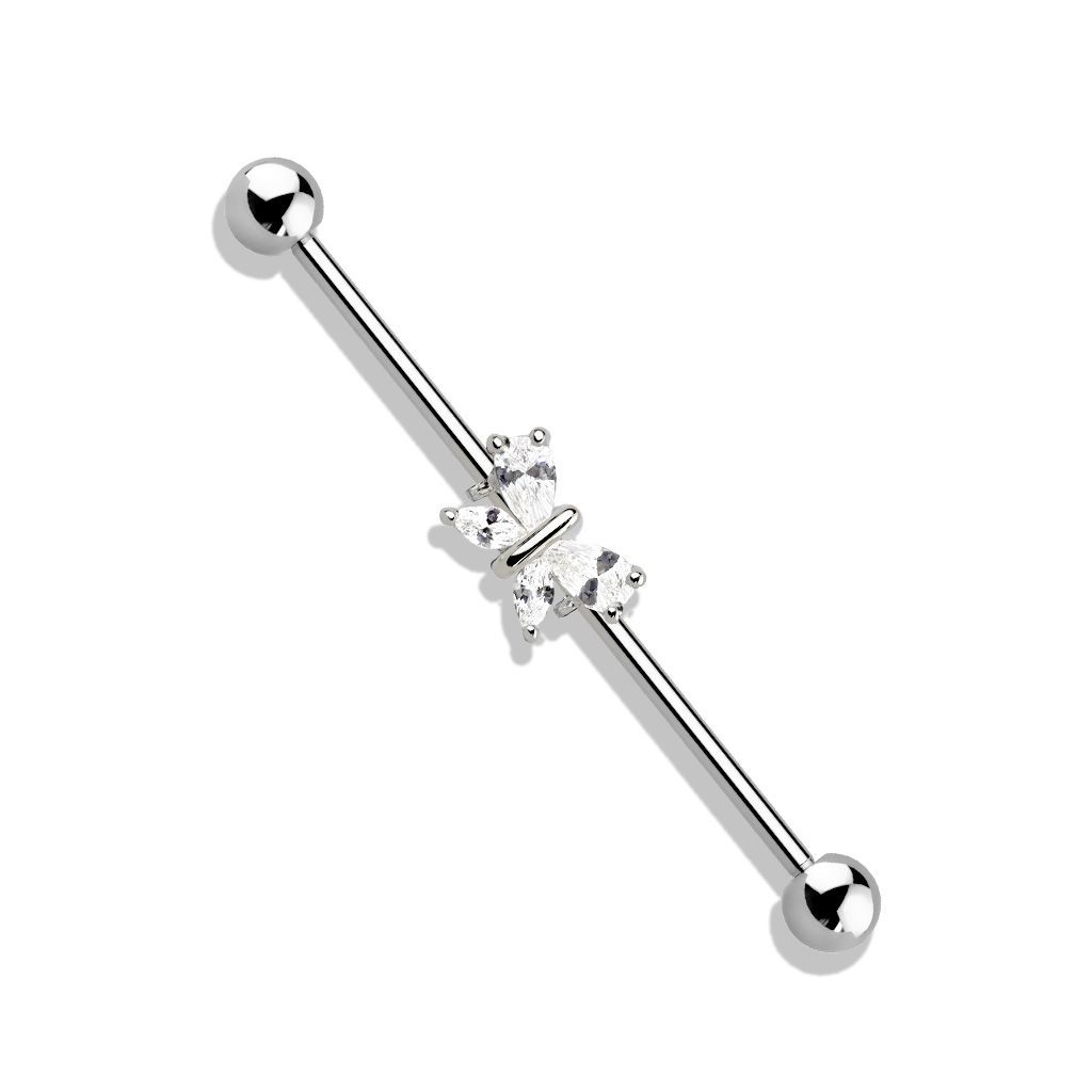 Industrial piercing - motýlek - ID01031-ST