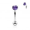 Piercing do obočí s kulatým kamenem (zelená)
