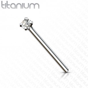 Variabilní piercing do nosu - titan, čirý kamínek