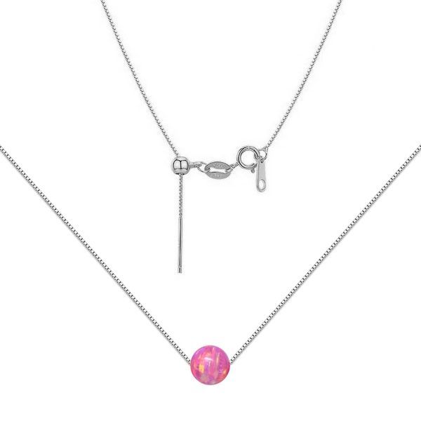 Stříbrný náhrdelník s opálem - kulička 6 mm - NBS01-OP22