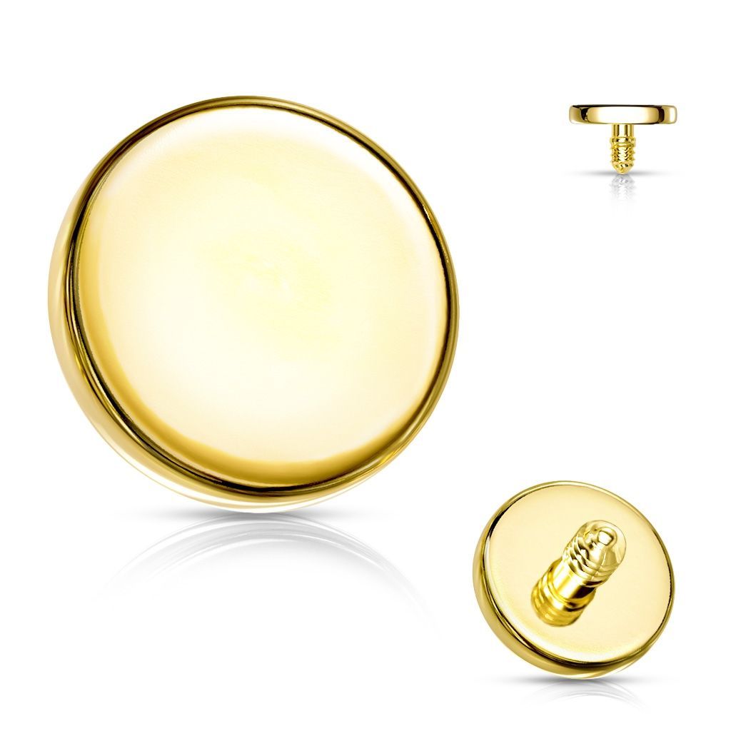 S4U Náhradní zlacená placička k labretě, průměr 3 mm - ND007-03GD