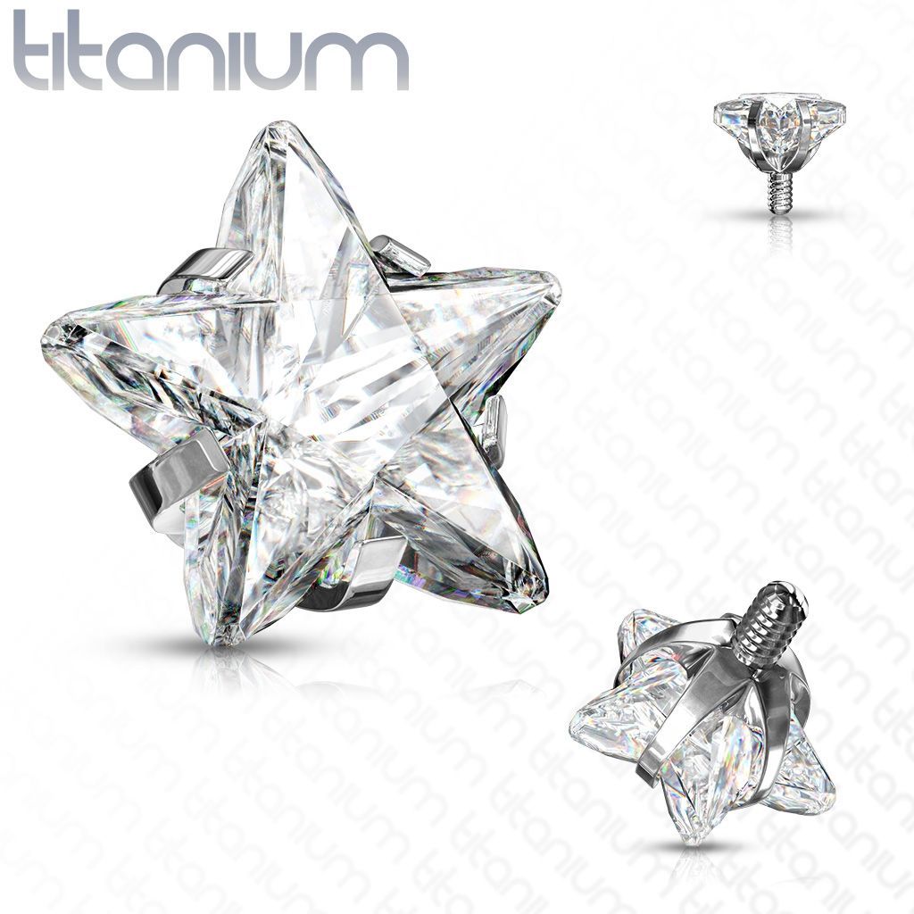 S4U Náhradní kamínek k dermálu TITAN, závit 1,6 mm, 4mm, barva: čirá - TIT1087-04C