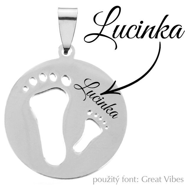 S4U Kulatý ocelový přívěsek stopy - DR1299