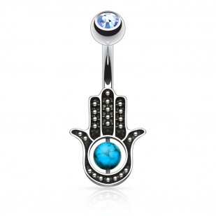 Piercing do pupíku hamsa
