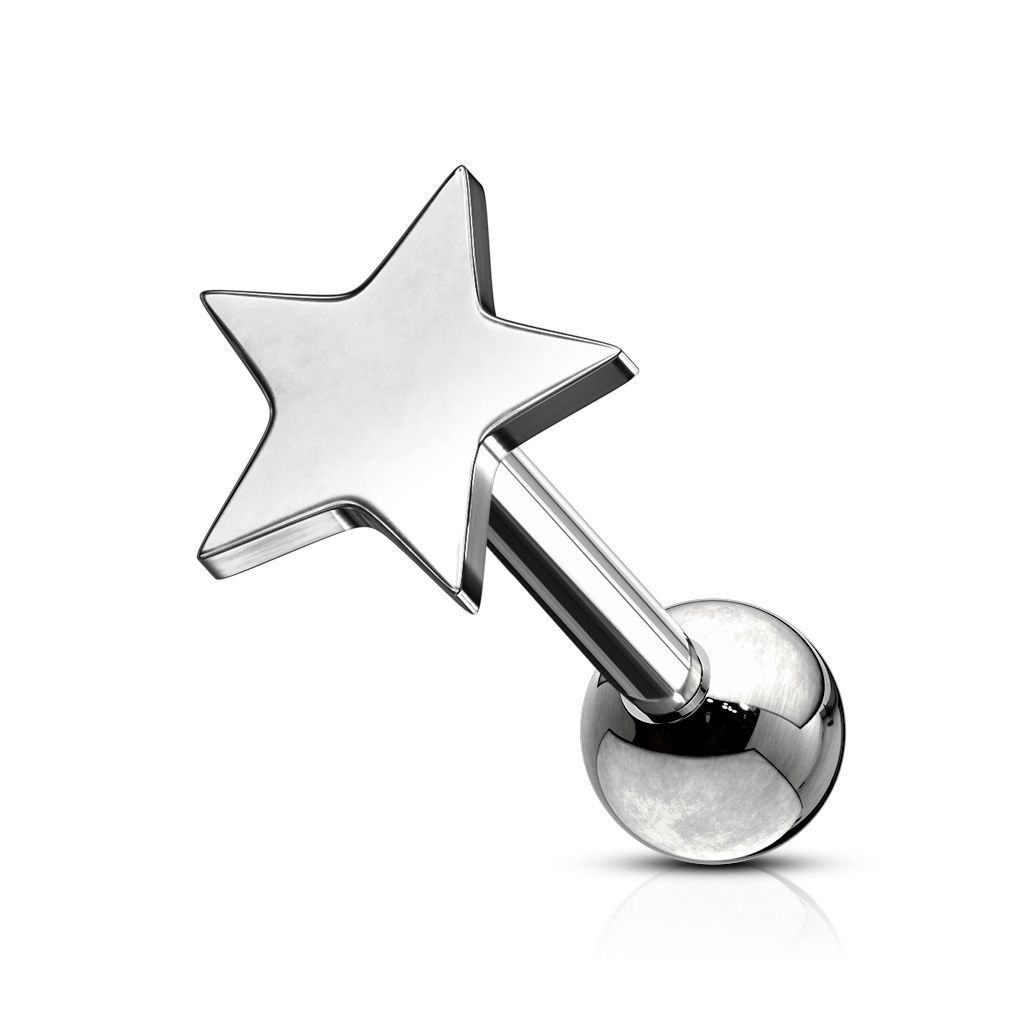 Cartilage piercing do ucha hvězdička (ocelová) - CP1055-ST