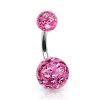Piercing do pupíku zdobený krystaly Swarovski® (tyrkysová, 1,6 x 10 mm)