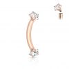 Piercing do obočí hvězdičky, 1,2 x 8 mm (růžové zlato, 1,2 x 8 mm)