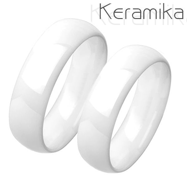 NUBIS Keramické snubní prsteny bílé - pár - KM1013-6