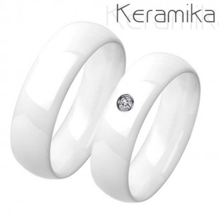 Keramické snubní prsteny bílé - pár