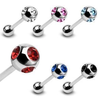 Levně Piercing do jazyka (levandulová, 1,6 x 16 mm)