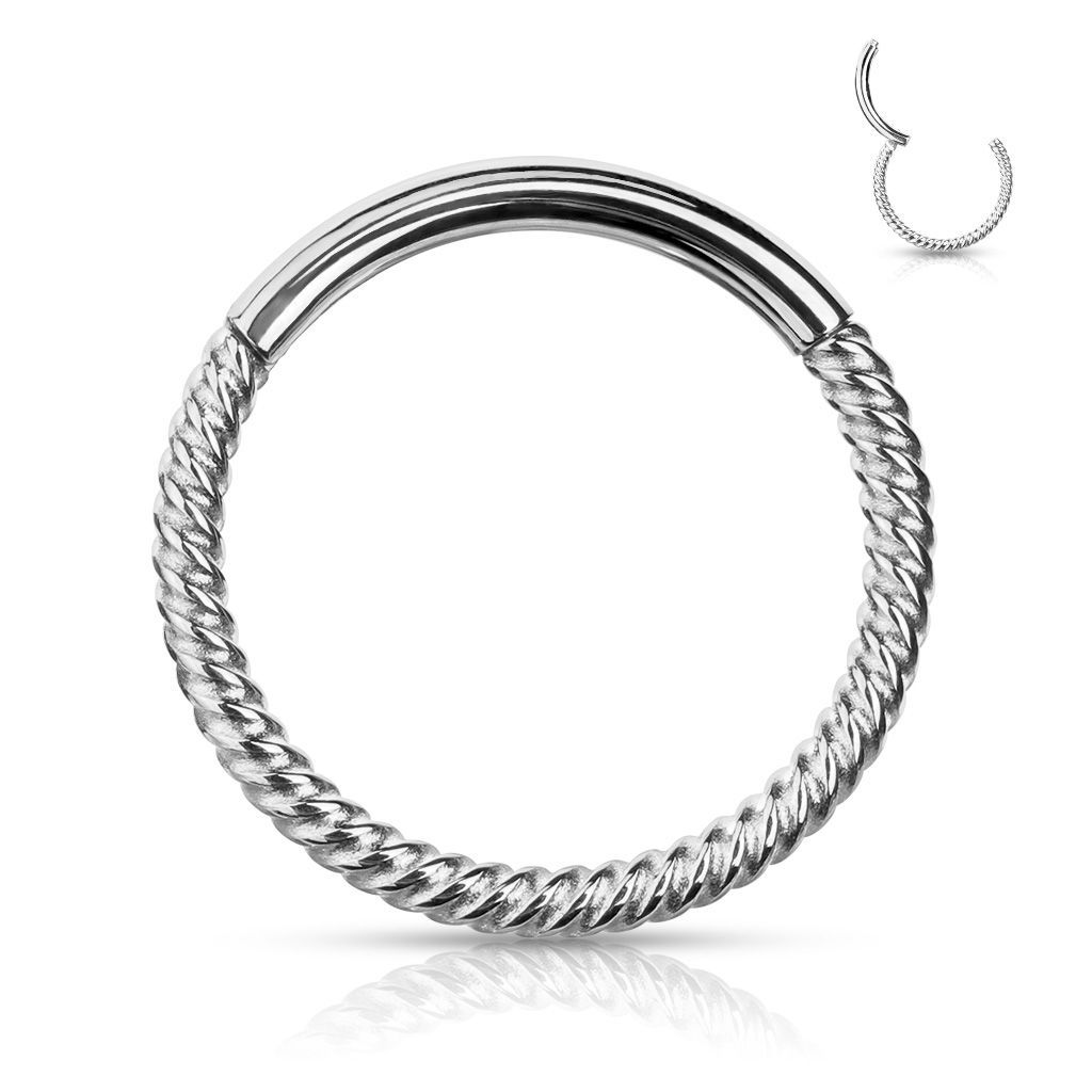 Levně Piercing segment kruh vroubkovaný (1,2 x 10 mm)