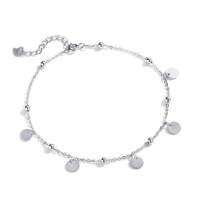 Stříbrný náramek na nohu s přívěsky - NB-6010