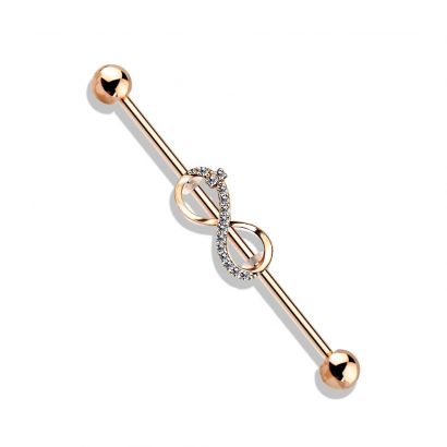 Zlacene industrial piercing - nekonečno