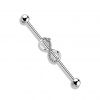 Zlacený industrial piercing - nekonečno