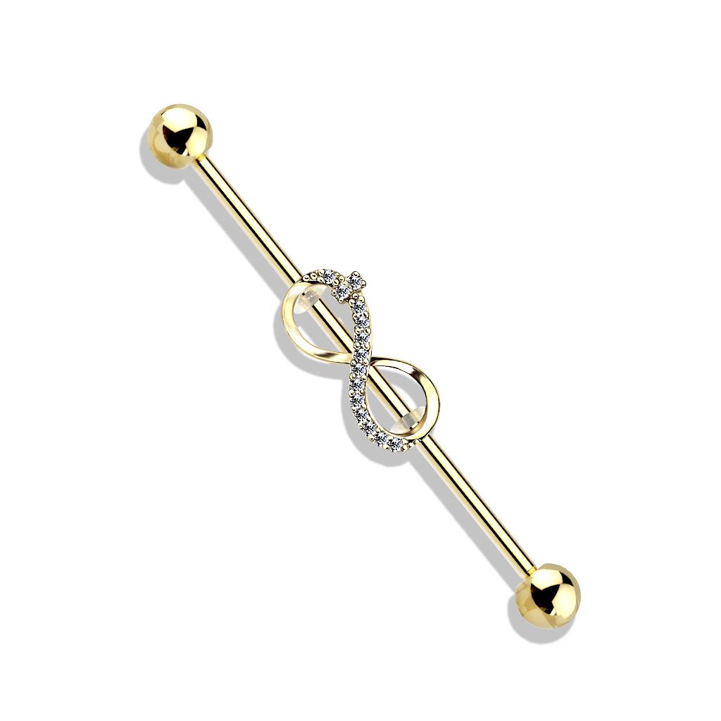 Levně Zlacený industrial piercing - nekonečno