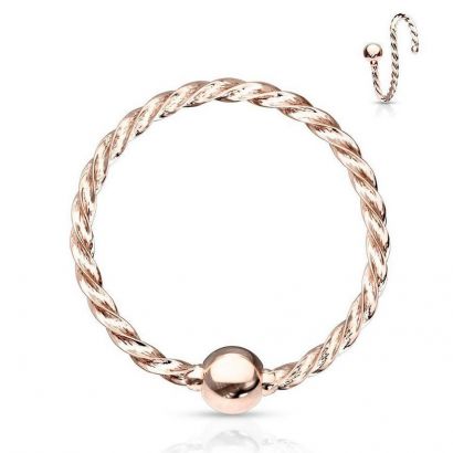 Piercing do nosu - kruh (růžové zlato, 0,8 x 8 mm, 2 mm)