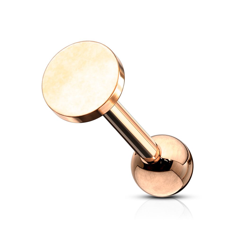 Levně Cartilage piercing do ucha placička (růžové zlato, 5 mm, 1,2 x 6 mm)