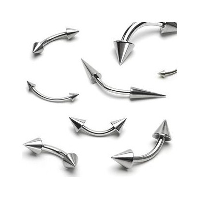 Piercing do obočí 1,6 mm - kónus (1,6 x 11 mm, 4 x 12 mm hrot)