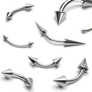 Piercing do obočí 1,2 mm - kónus (1,2 x 12 mm, 3 x 3 mm hrot) - OB01020-121233