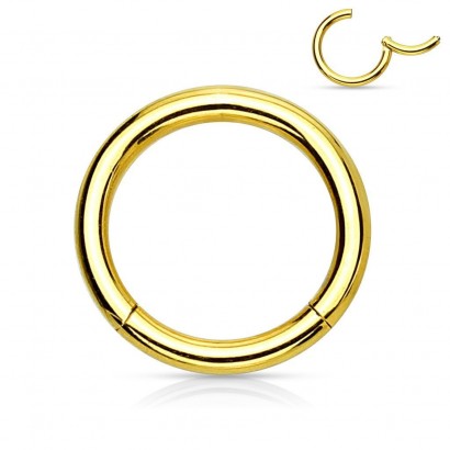 Piercing segment kruh - zlatý (1,6 x 8 mm)