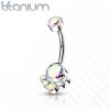 Piercing do pupíku - TITAN (tyrkysová)