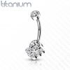 Piercing do pupíku - TITAN (tyrkysová)