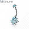 Piercing do pupíku - TITAN (tyrkysová)