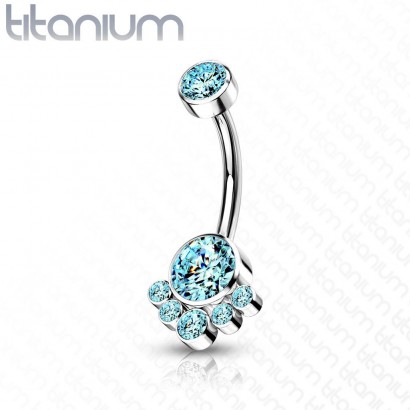 Piercing do pupíku - TITAN (tyrkysová)