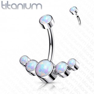 Piercing do pupíku s opálem - TITAN