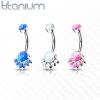 Piercing do pupíku s opálem - TITAN (bílá)