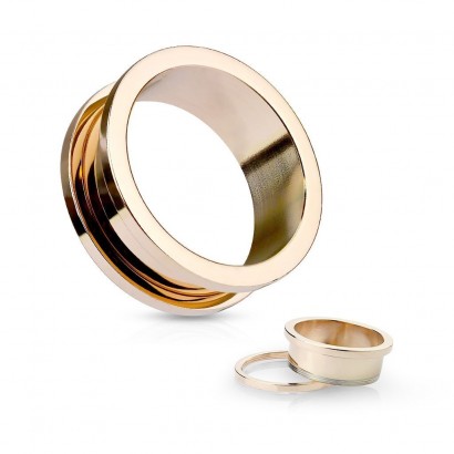 Šroubovací tunel do ucha zlacený (8 mm)