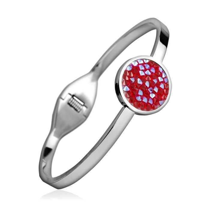 NUBIS Ocelový náramek s krystaly Crystals from Swarovski LIGHT SIAM SHIMMER - LV7001-LSS