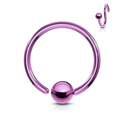 Piercing - kruh fialový (0,8 x 8 mm)