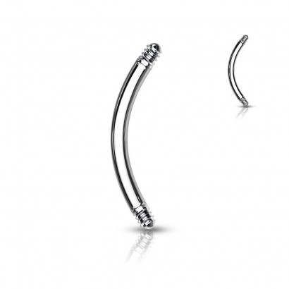 Piercing - náhradní tyčka zahnutá, závit 1,2 mm (1,2 x 12 mm)